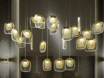 GOLDEN CLOUD - Handmade Murano glass pendant lamp by Paolo Castelli - view 3
